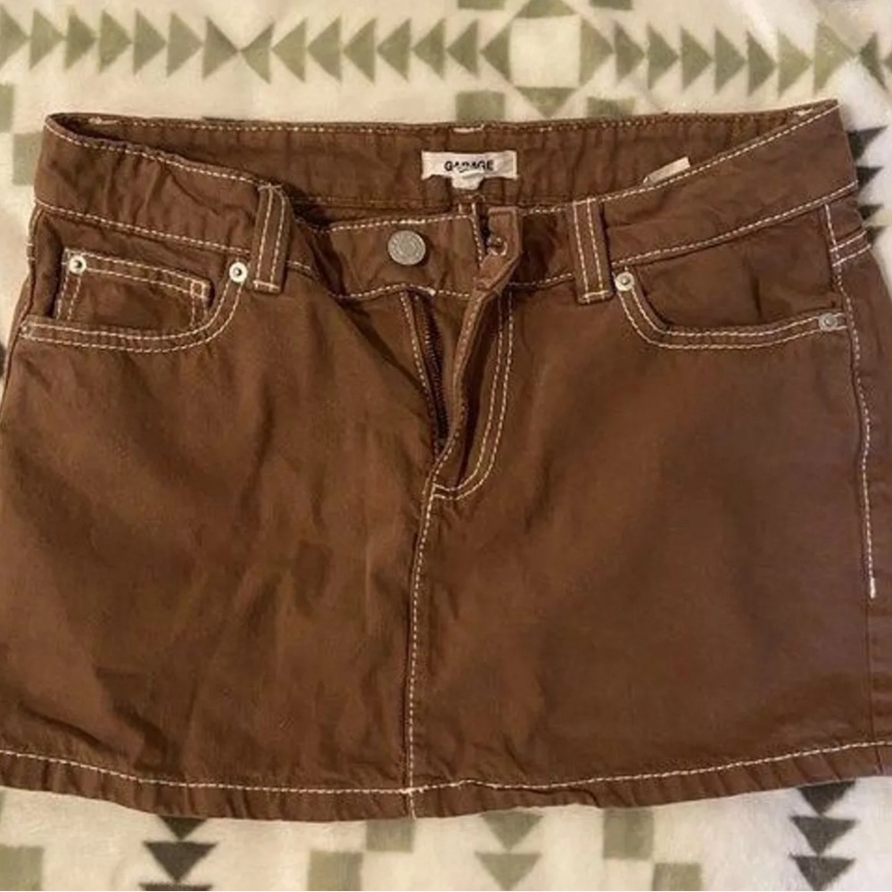 Garage brown mini skirt